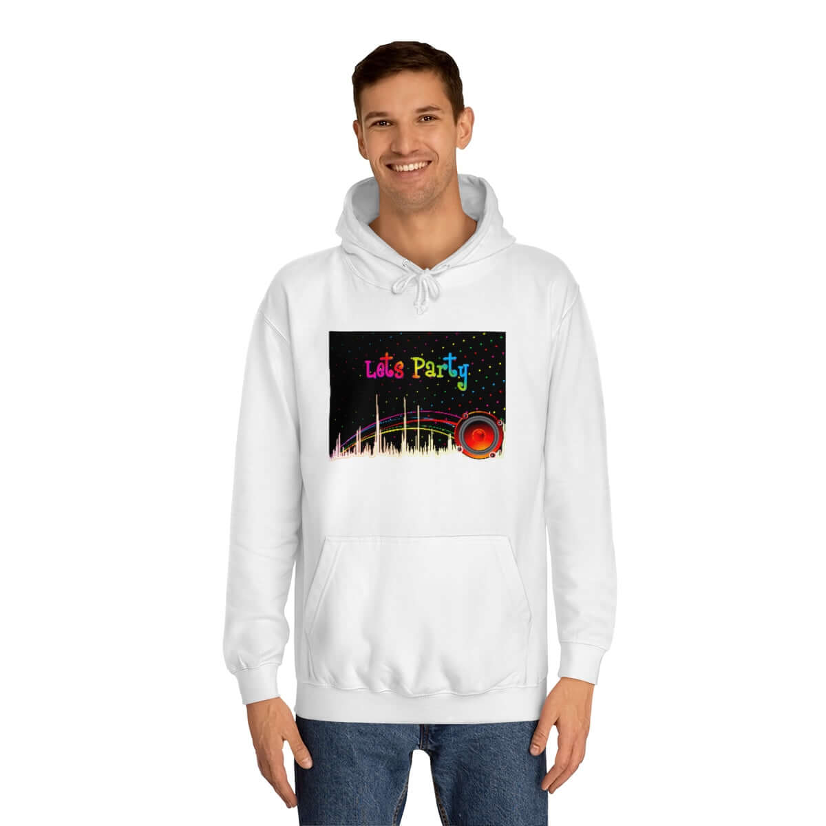 Cute Unisex Hoodie Let's party for people with personality is a customised hoodie made for you with an unique design with help of best print of demand suppliers to ensure better quality.